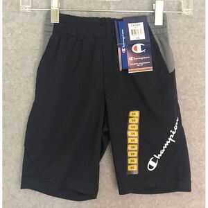 NEW! Champion Athletic Shorts Boys 5/6 Navy Blue Gray Gym‎ Play Pockets NWT